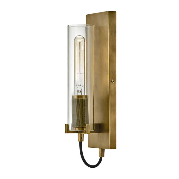 Ryden Heritage Brass One-Light Wall Sconce With Clear Glass, image 2