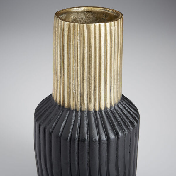 Matt Black and Gold 8-Inch Allumage Vase, image 2