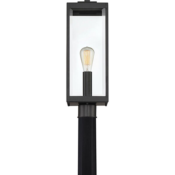 Pax Black One-Light Outdoor Post Mount with Beveled Glass, image 5
