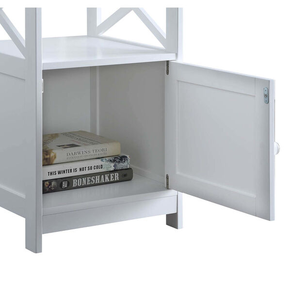 Oxford White End Table with Cabinet, image 3