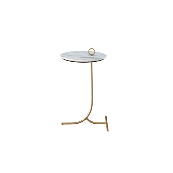 Tranquility White and Gold Accent Table, image 1