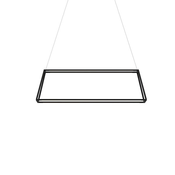 Z-Bar Matte Black 40-Inch Soft Warm LED Rectangle Pendant, image 1