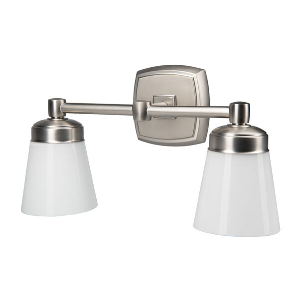 Soft Square Brushed Nickel Two Light Wall Sconce, image 3