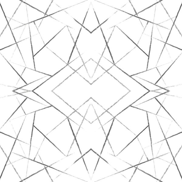 Modern Art Black Geo Diamond Wallpaper, image 1