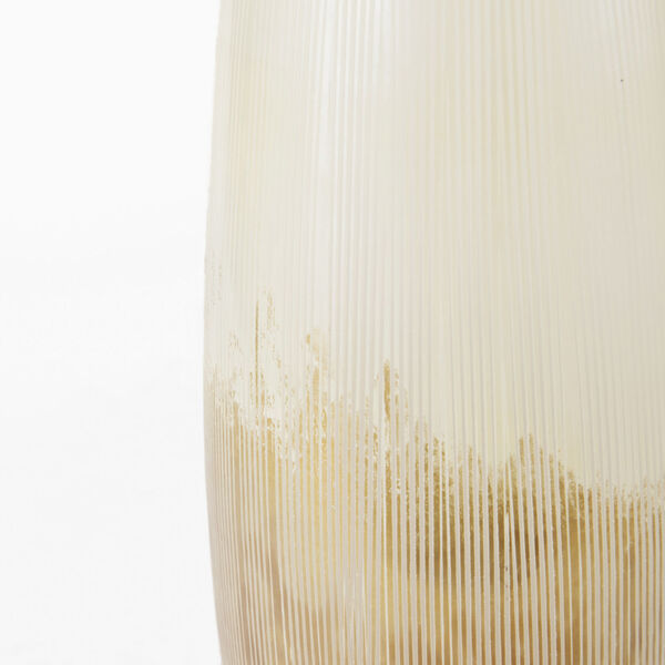 Agnetha Gold and Cream 14-Inch Height Ombre Glass Vase, image 5
