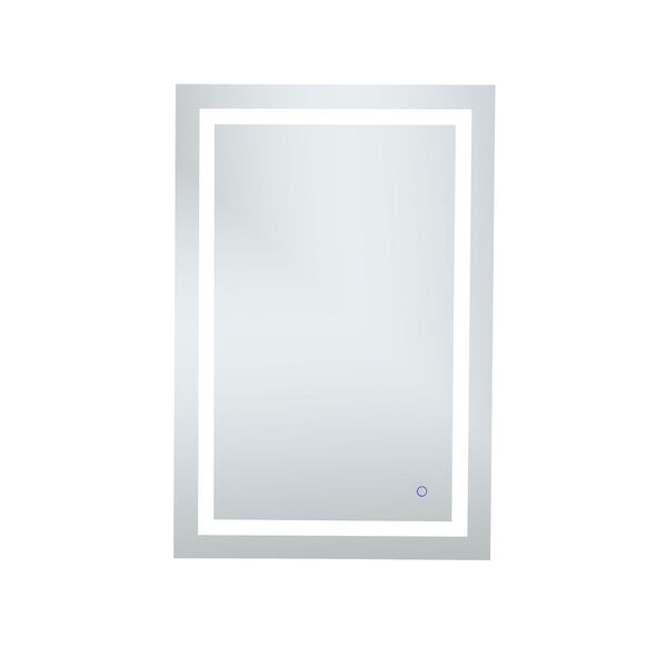 Helios Silver 40 x 27 Inch Aluminum Touchscreen LED Lighted Mirror, image 1