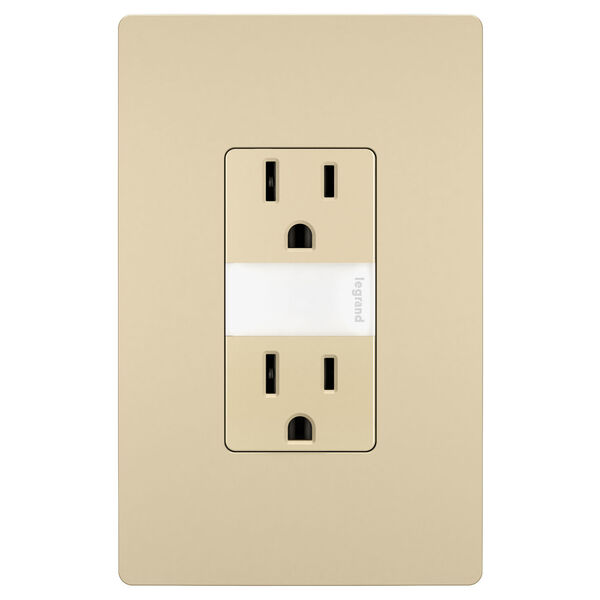 Ivory Night Light with Two 15A Tamper-Resistant Outlets, image 2