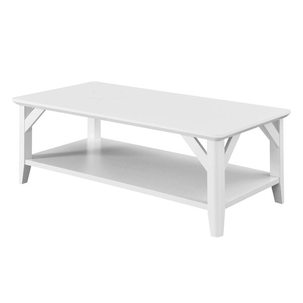 White Coffee Table with Shelf, image 4