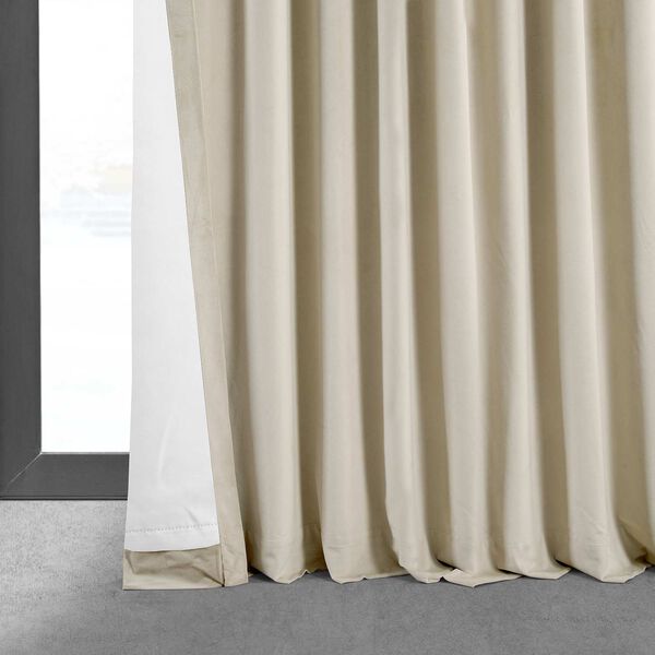 Signature Ivory Double Wide Velvet Blackout Pole Pocket Single Panel Curtain 100 x 96, image 7