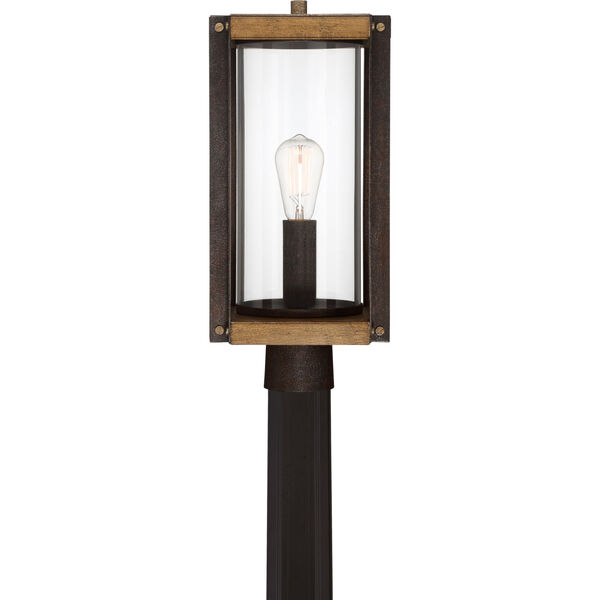Marion Square Rustic Black One-Light Outdoor Post Lantern with Transparent Glass, image 2
