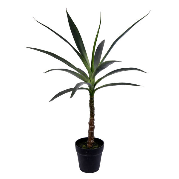 Green 30-Inch Yucca Tree with Black Pot, image 1