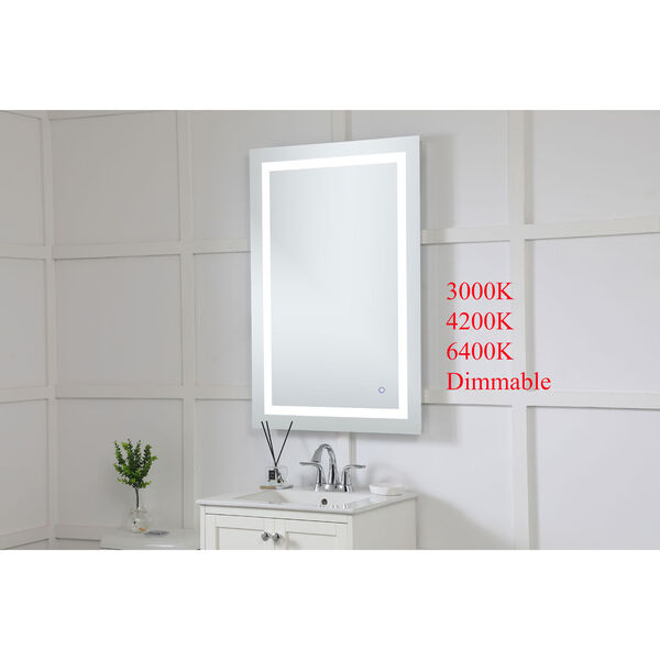 Helios Silver 40 x 27 Inch Aluminum Touchscreen LED Lighted Mirror, image 3