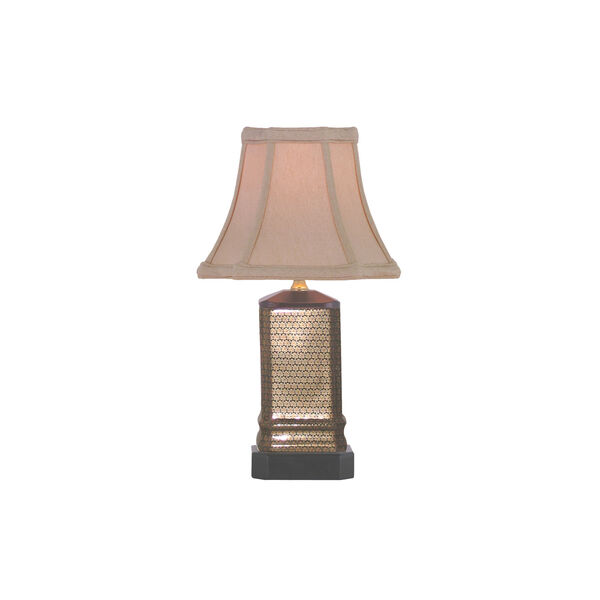 Porcelain Ware One-Light Small Gold Lamp, image 1