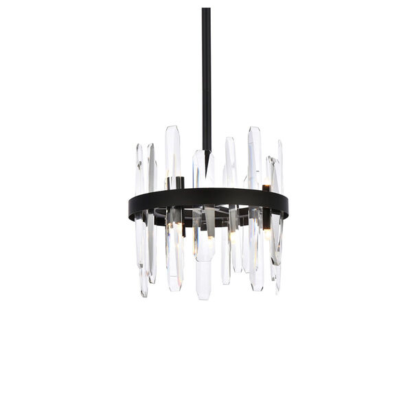 Serena Black and Clear 12-Inch Round Pendant, image 3