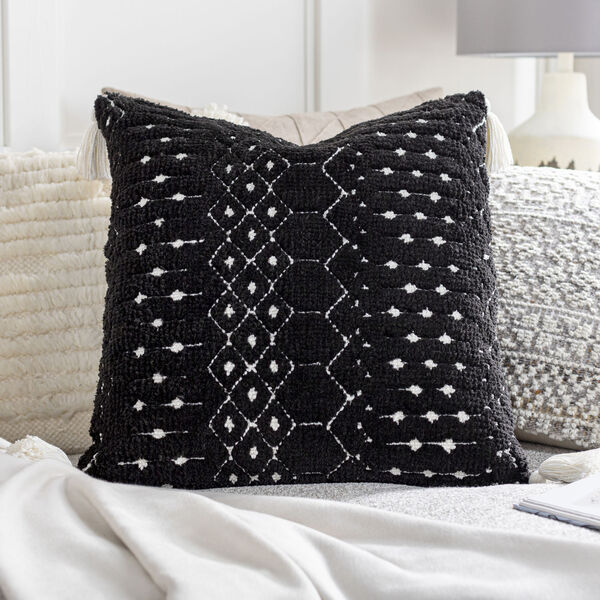 Braith Black and Cream 22-Inch Pillow, image 2