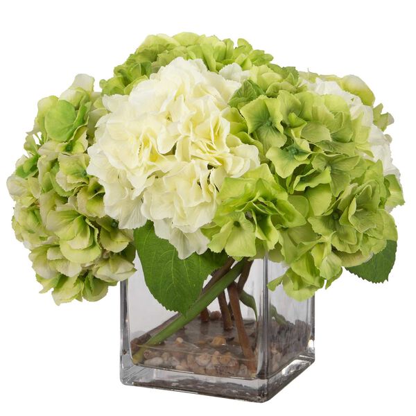 Savannah White Lime Bouquet In Glass Vase, image 1
