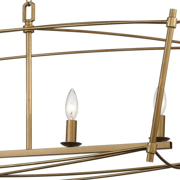 Trapan Aged Gold Five-Light Island Chandelier, image 5