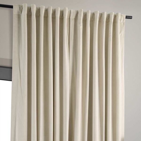 Signature Ivory Double Wide Velvet Blackout Pole Pocket Single Panel Curtain 100 x 96, image 5