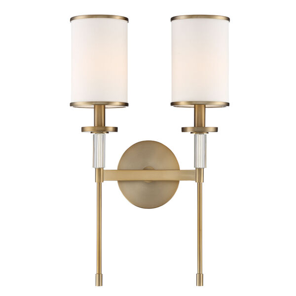 Hatfield Aged Brass Two-Light Wall Sconce, image 1