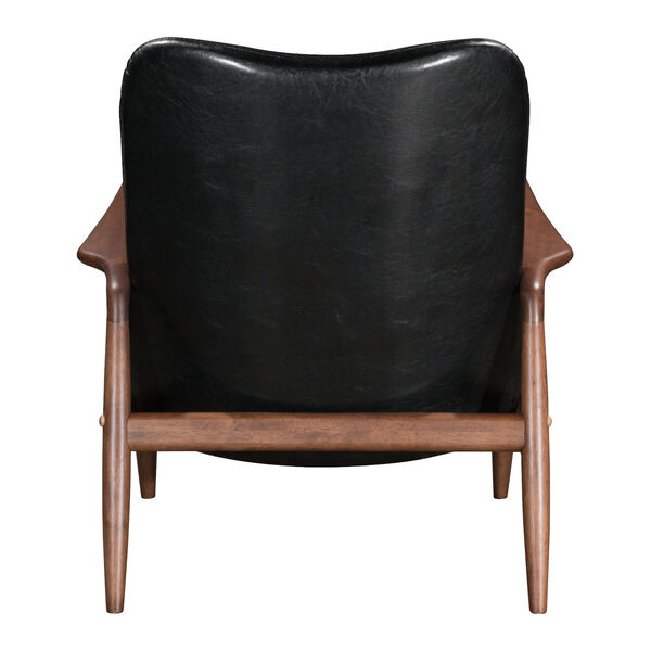 Bully Black and Walnut Lounge Chair and Ottoman, image 6
