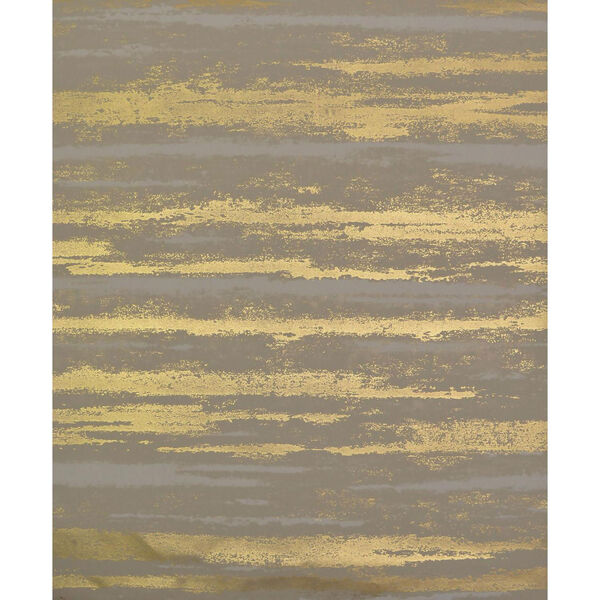 Antonina Vella Modern Metals Atmosphere Khaki and Gold Wallpaper, image 1