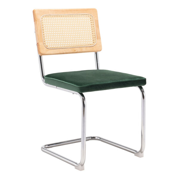 Montrose Green, Natural and Chrome Dining Chair, image 1