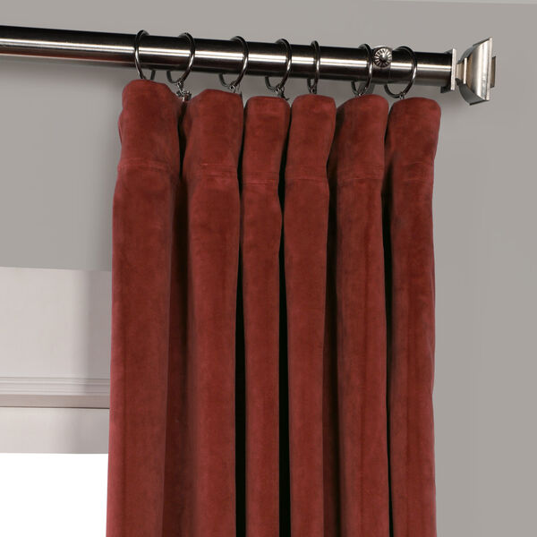 Crimson Rust 96 x 50-Inch Signature Blackout Velvet Curtain Single Panel, image 2