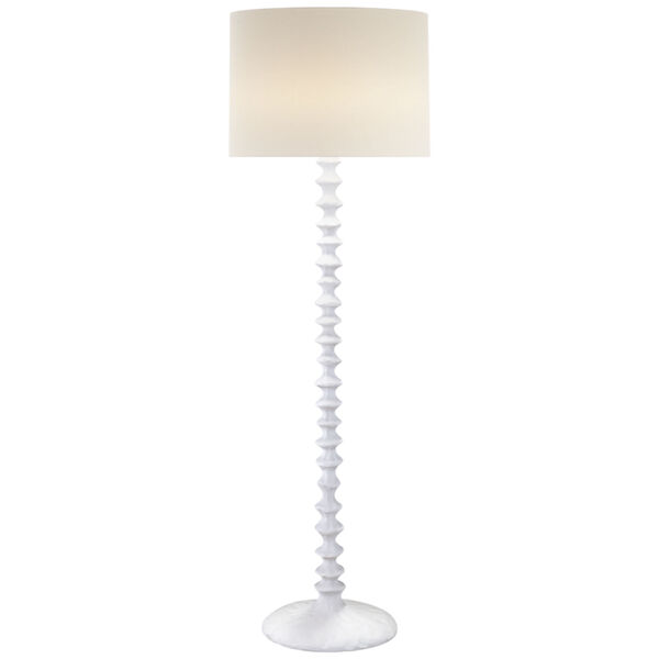 Lilian Floor Lamp in Plaster White with Linen Shade by AERIN, image 1