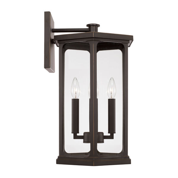 Walton Oiled Bronze Outdoor Four-Light Wall Lantern with Clear Glass, image 6