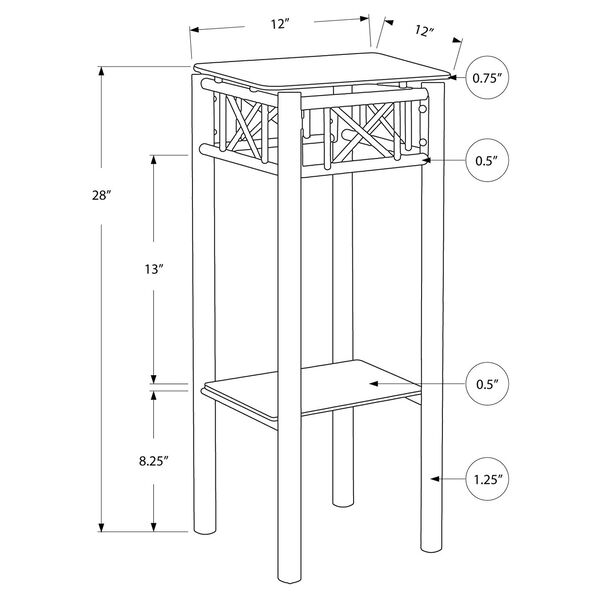 Accent Table - Black Metal with Tempered Glass, image 3
