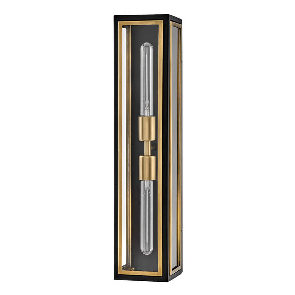 Shaw Black and Heritage Brass Two-Light Wall Sconce, image 2