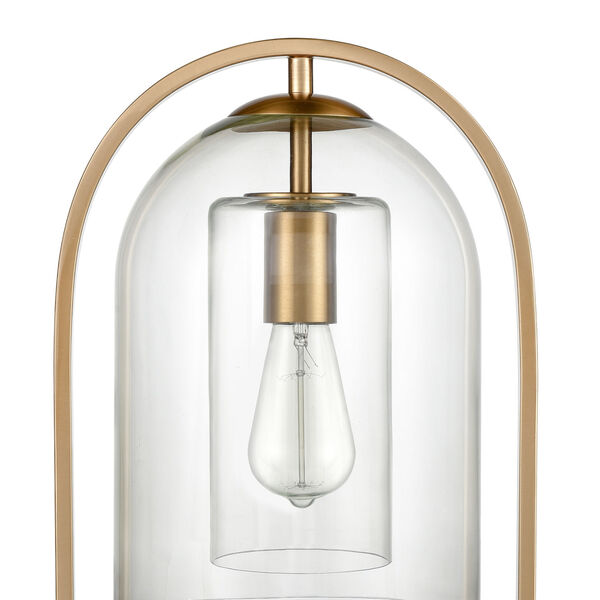 BellJar Aged Brass and Clear One-Light Desk Lamp, image 3