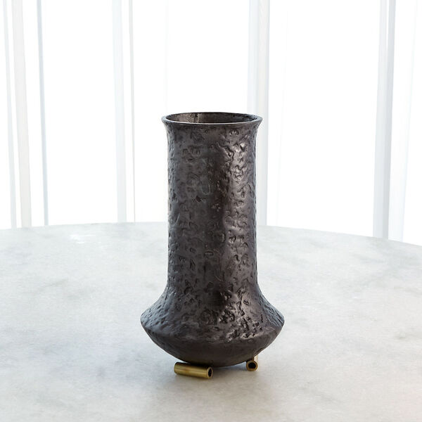 Ferro Black and Brass Vase, image 2