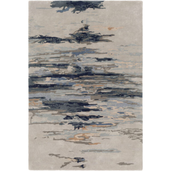 Kavita Taupe and Navy Rectangular: 5 Ft. x 7 Ft. 6 In. Rug, image 1