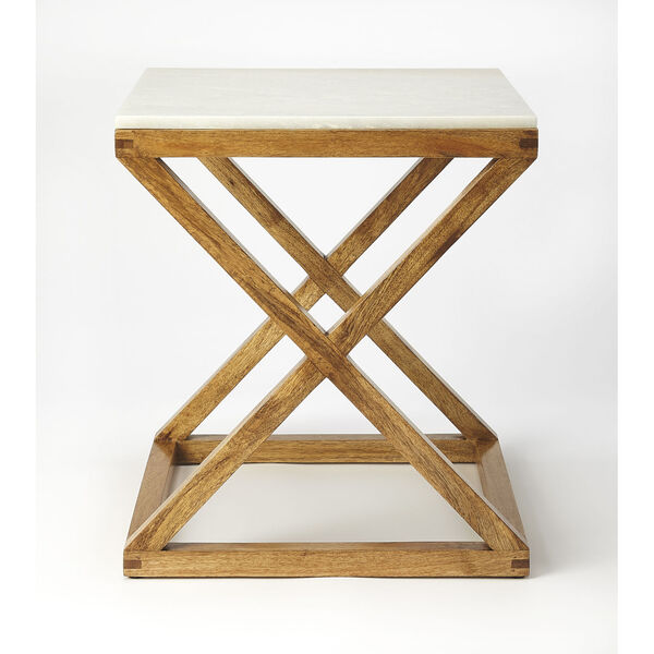 Braylon Marble and Wood End Table, image 4
