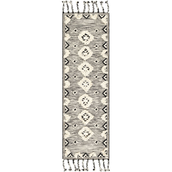 Apache Black and Cream Runner Hand Woven 2 Ft. 6 In. x 8 Ft. Rug, image 1