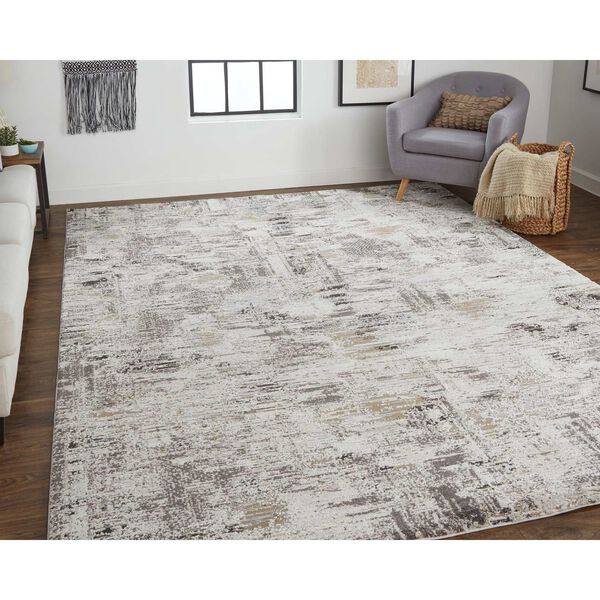 Vancouver Ivory Gray Brown Rectangular 4 Ft. x 6 Ft. Area Rug, image 3