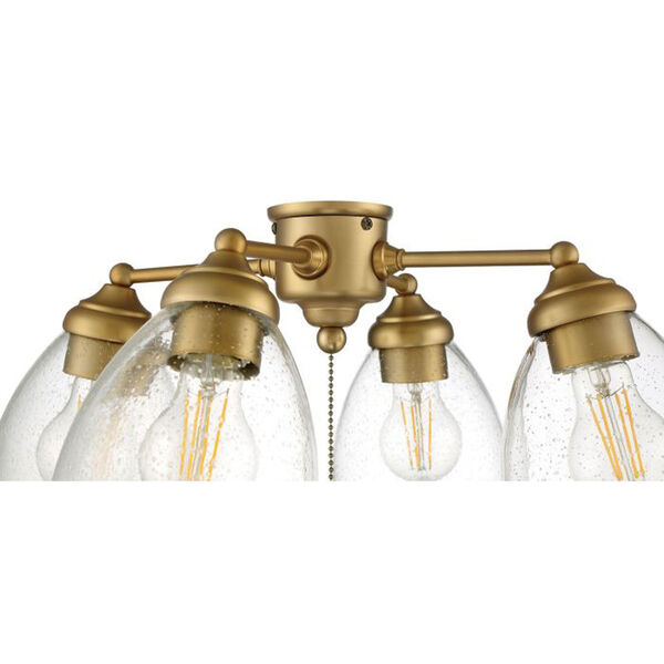 Satin Brass 20-Inch Four-Light LED Fan Light Kit, image 6