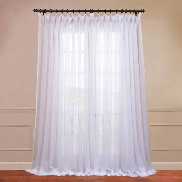 White Double Layered Sheer Single Panel Curtain 50 x 84, image 1