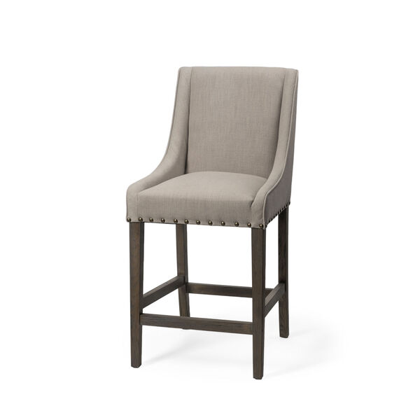 Kensington Brown and Cream Upholstered Seat Counter Height Stool, image 1