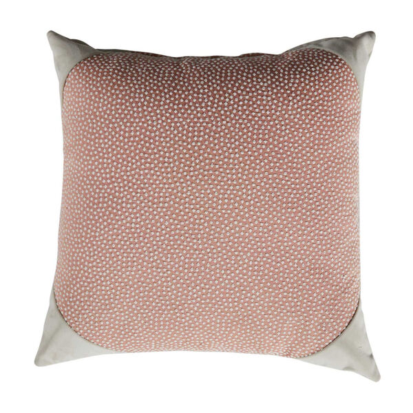Blush and Almond 22 x 22 Inch Pillow with Velvet Corner Cap, image 2