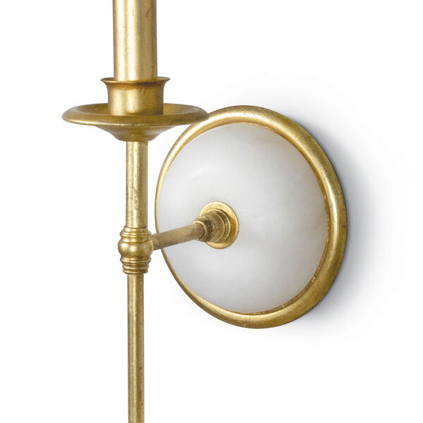 Fisher Gold and White One-Light Metal Wall Sconce, image 4