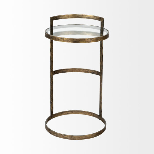 Reimer Gold Round Glass Top End Table, image 2