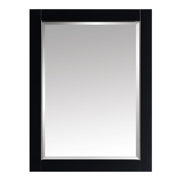 Black 24-Inch Mirror with Silver Trim, image 1