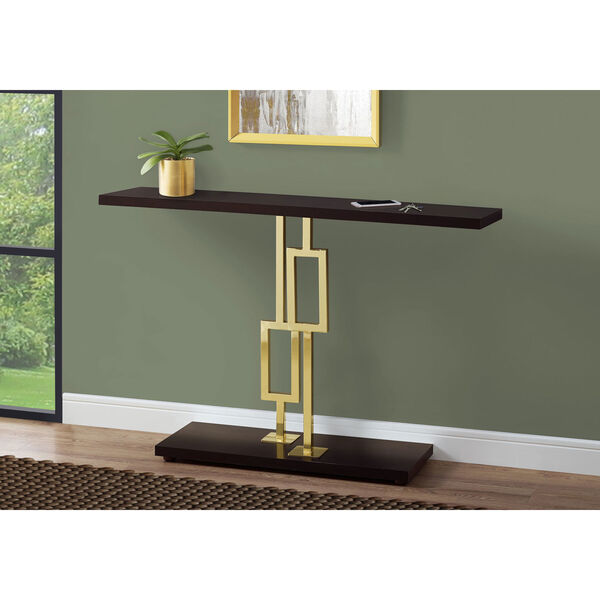 Cappuccino and Gold 12-Inch Accent Table, image 2