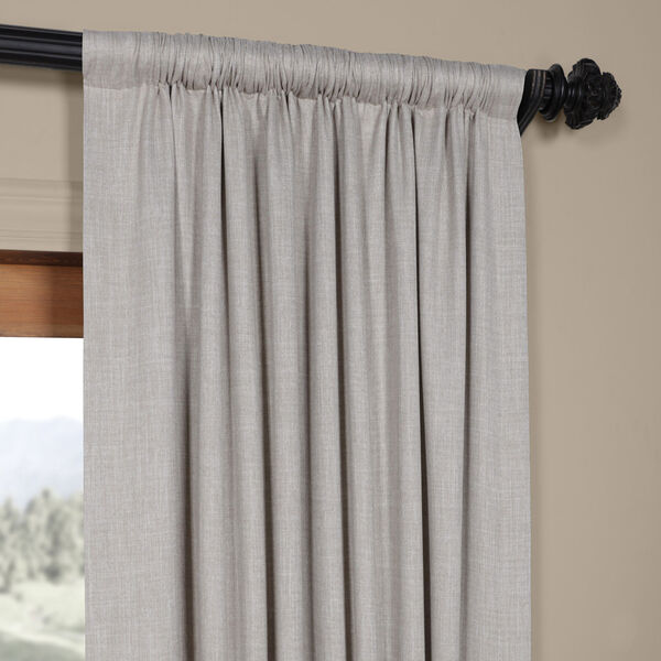 Beige Oatmeal 108 x 50 In. Faux Linen Blackout Curtain Single Panel, image 3