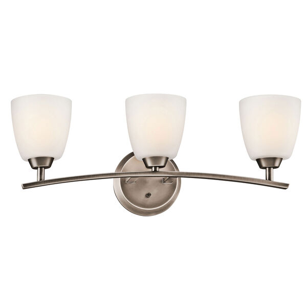 Granby Brushed Pewter Three-Light Bath Fixture, image 1