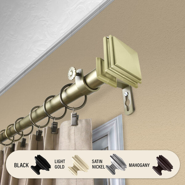 Bedpost Light Gold 66-120 Inches Curtain Rod, image 1