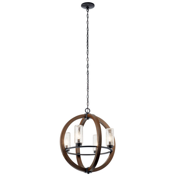 Grand Bank Auburn Stained 20-Inch Four-Light Outdoor Chandelier, image 1