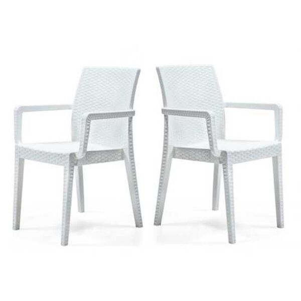 Siena White Outdoor Stackable Armchair, Set of Four, image 1